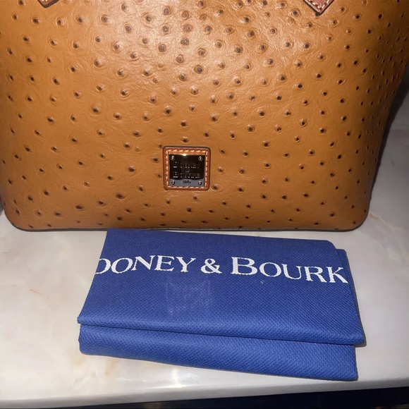 Dooney & Bourke Ostrich Celeste Satchel Caramel Brown (368.00) - Picture 11 of 15